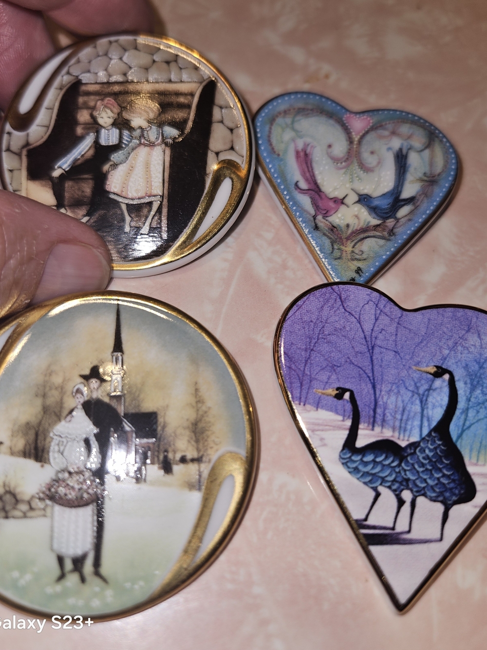 P. Buckley Moss Society Membership Pin/Pendant Collectible / Set Of 4